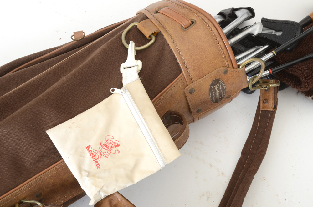 Set of H&B Model 10 Vintage Golf Clubs with Bag