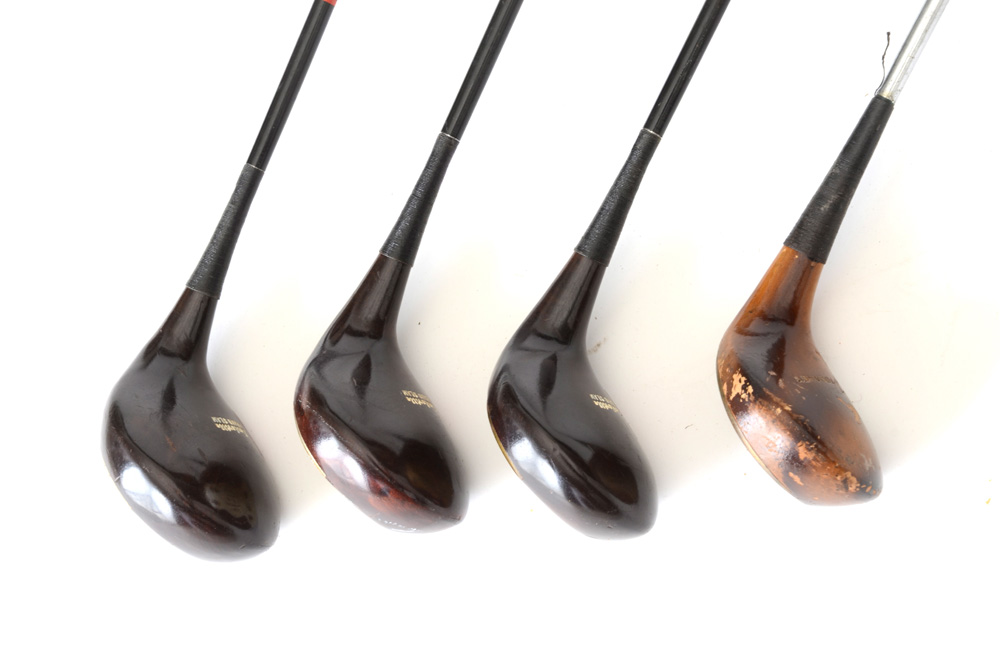 Set of H&B Model 10 Vintage Golf Clubs with Bag