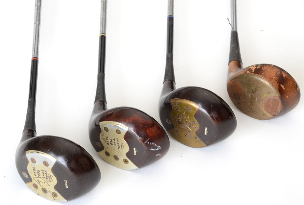 Set of H&B Model 10 Vintage Golf Clubs with Bag