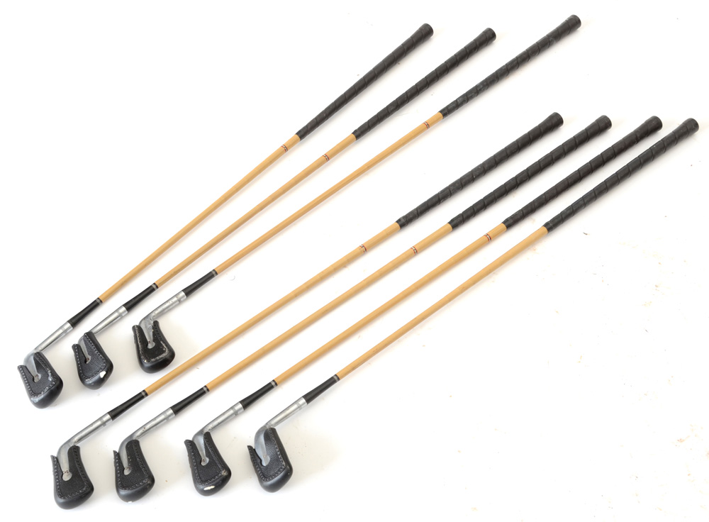 Set of H&B Model 10 Vintage Golf Clubs with Bag