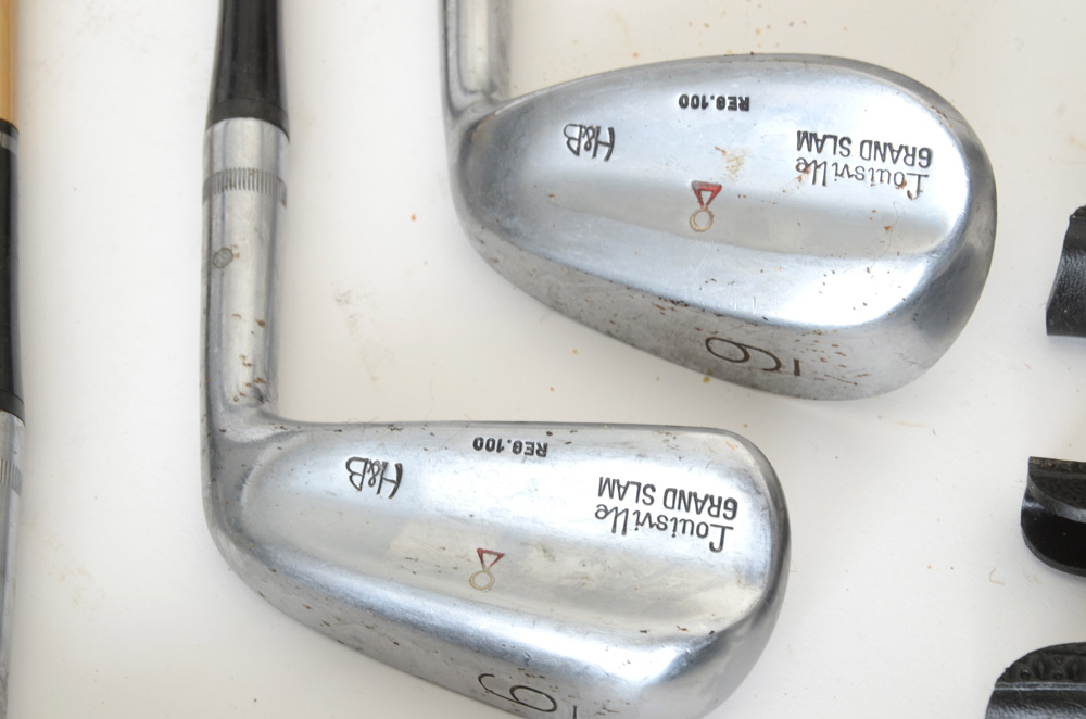 Set of H&B Model 10 Vintage Golf Clubs with Bag