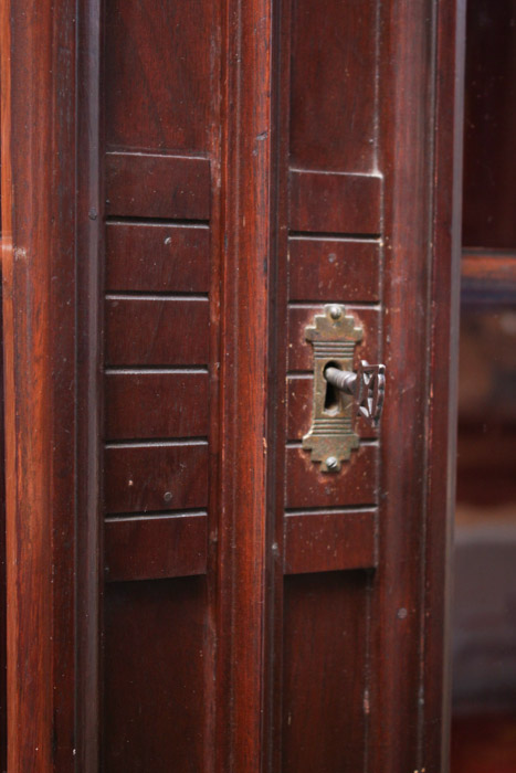 Antique Eastlake Walnut Bookcase Cabinet