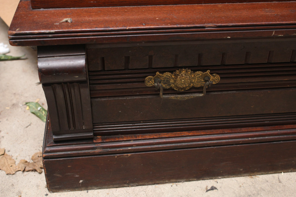 Antique Eastlake Walnut Bookcase Cabinet