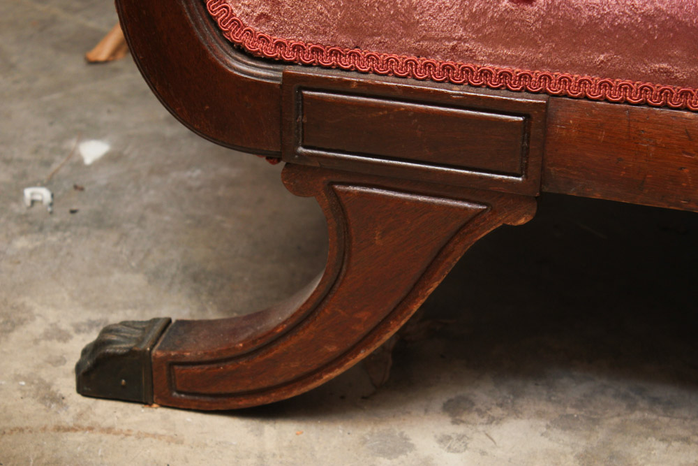 Duncan Phyfe-Style Upholstered Love Seat