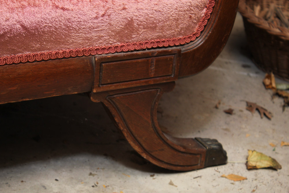 Duncan Phyfe-Style Upholstered Love Seat