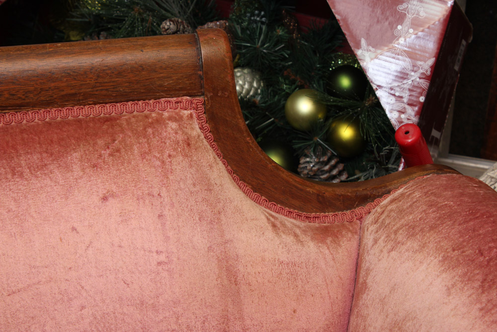 Duncan Phyfe-Style Upholstered Love Seat