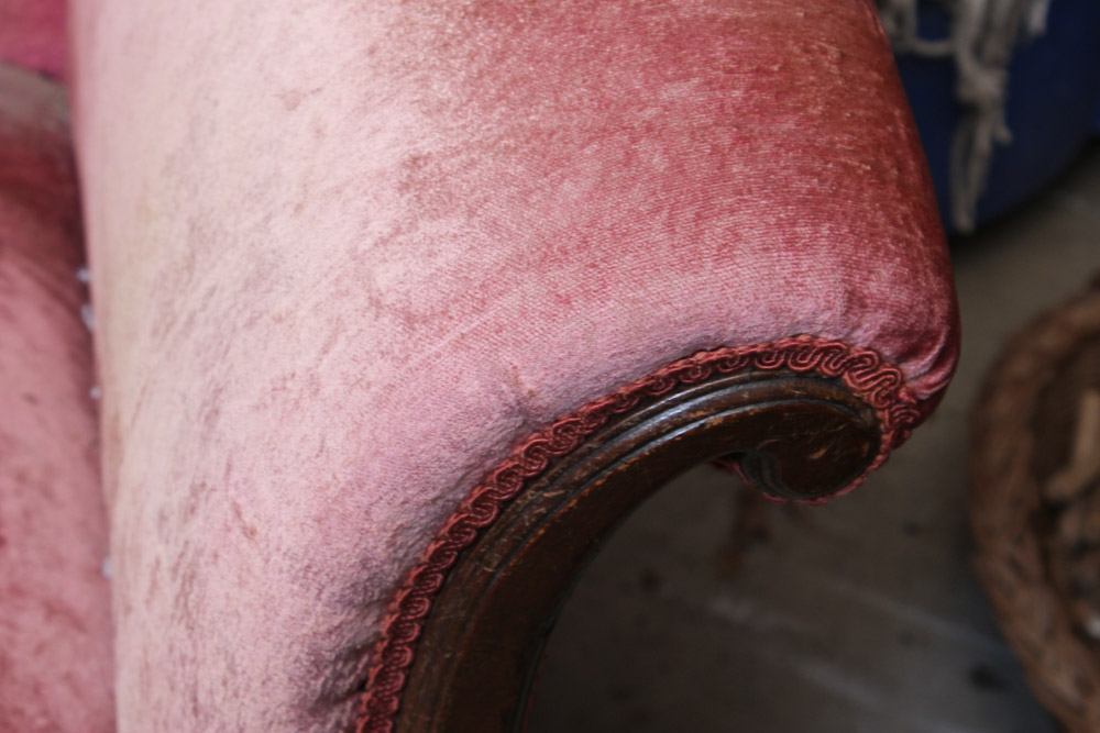 Duncan Phyfe-Style Upholstered Love Seat