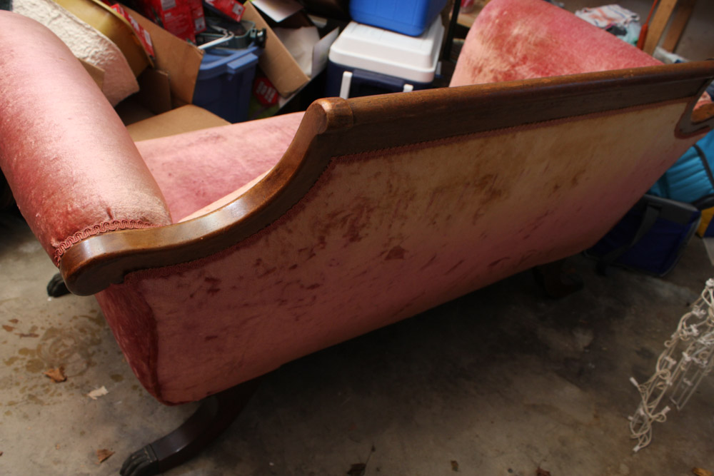 Duncan Phyfe-Style Upholstered Love Seat