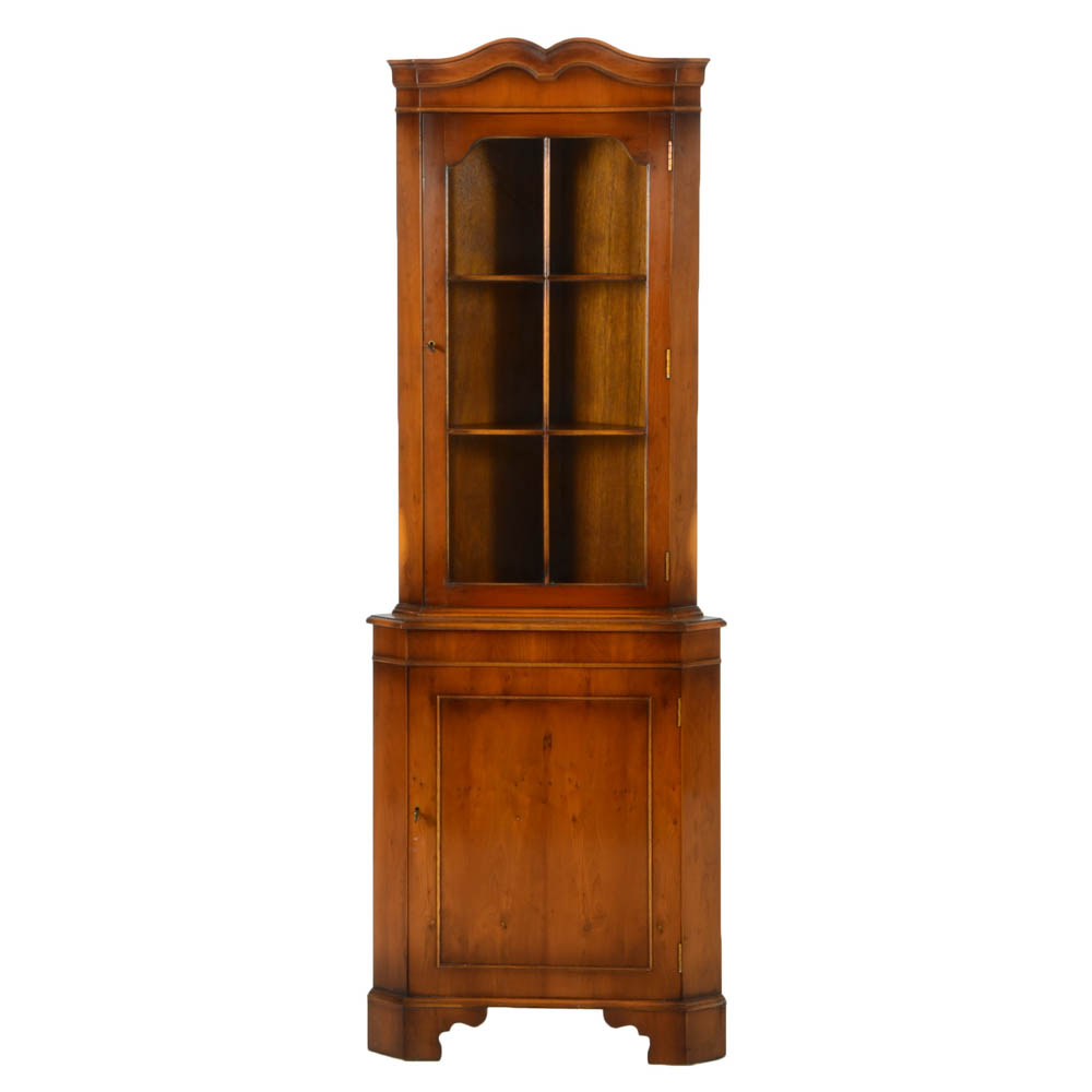 Yew Corner Display Cabinet
