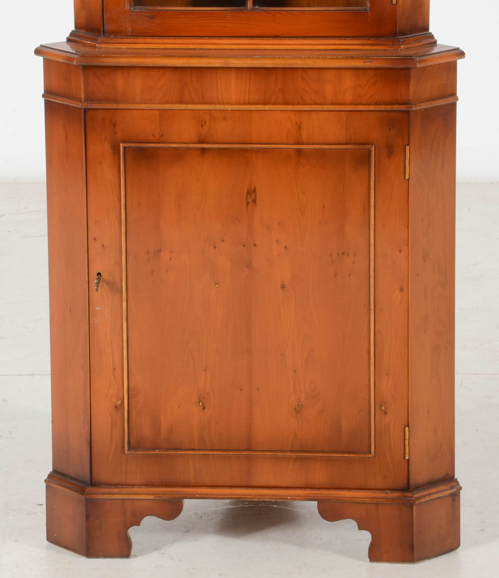 Yew Corner Display Cabinet