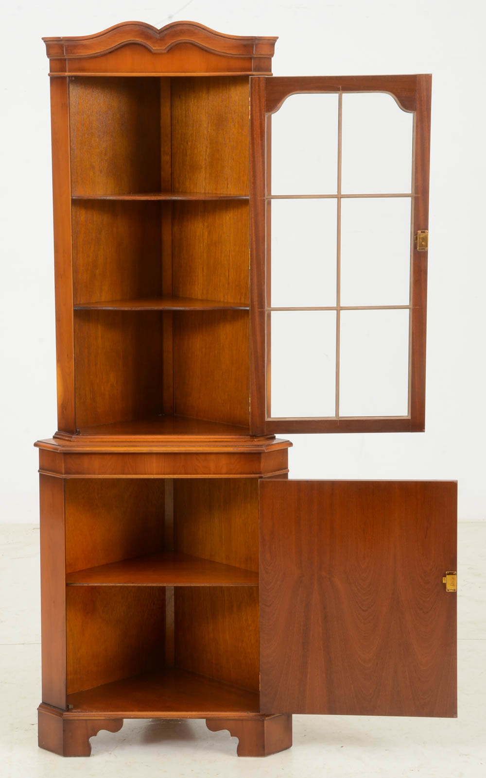 Yew Corner Display Cabinet