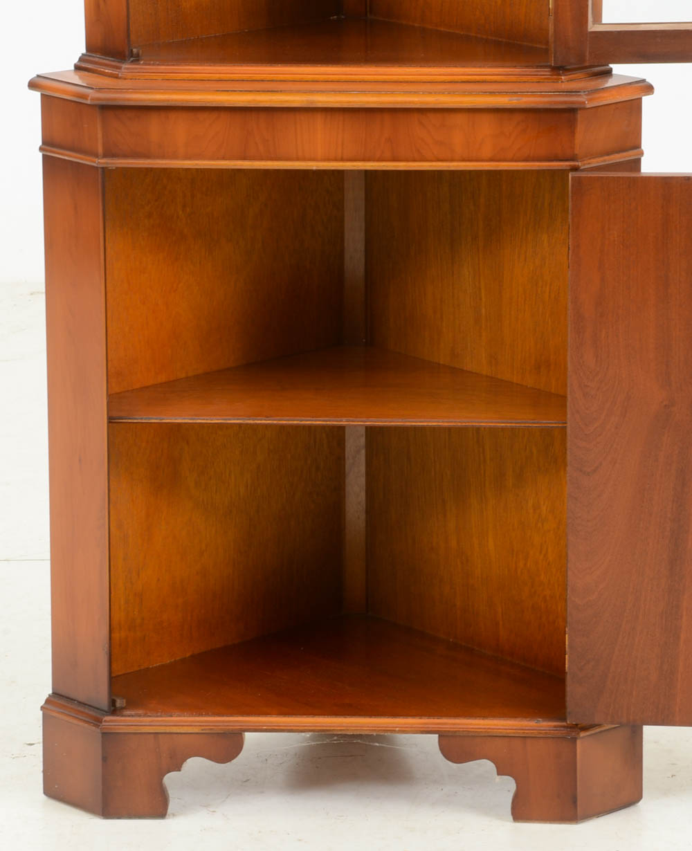 Yew Corner Display Cabinet