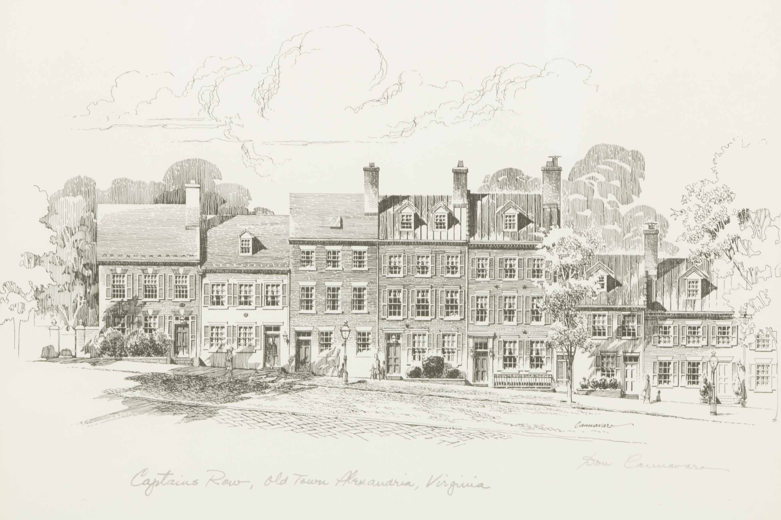 After Lou Cannavaro Lithographs of Historic Sites