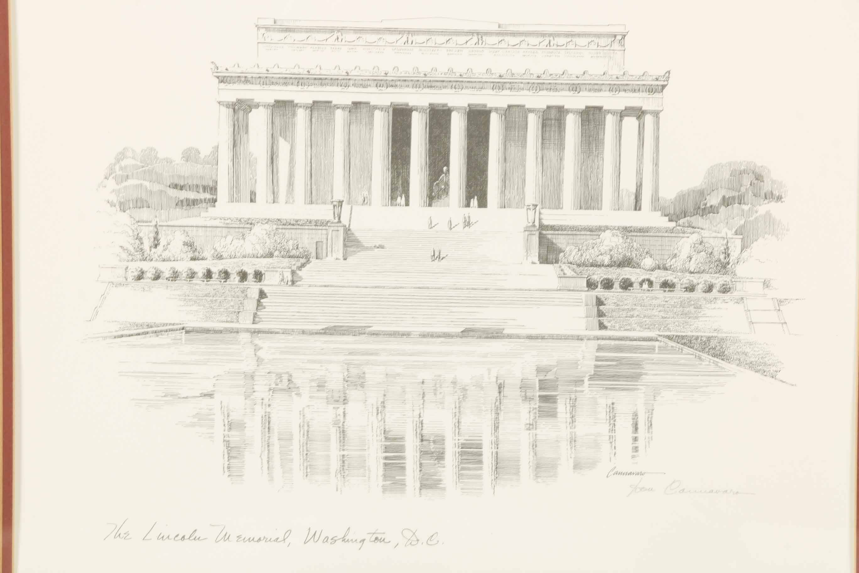 After Lou Cannavaro Lithographs of Historic Sites