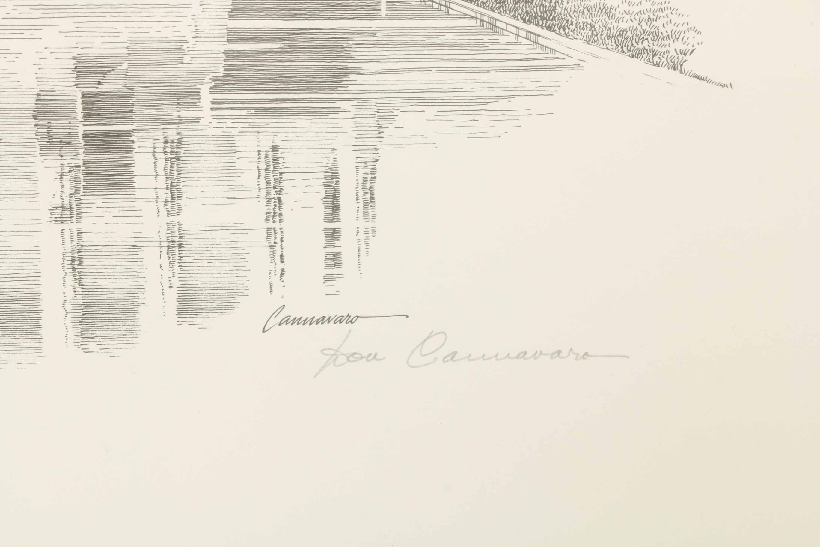 After Lou Cannavaro Lithographs of Historic Sites