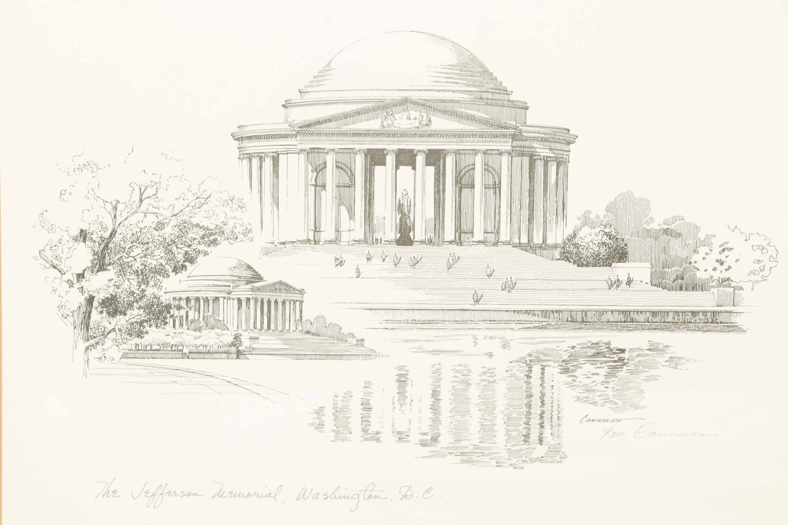 After Lou Cannavaro Lithographs of Historic Sites