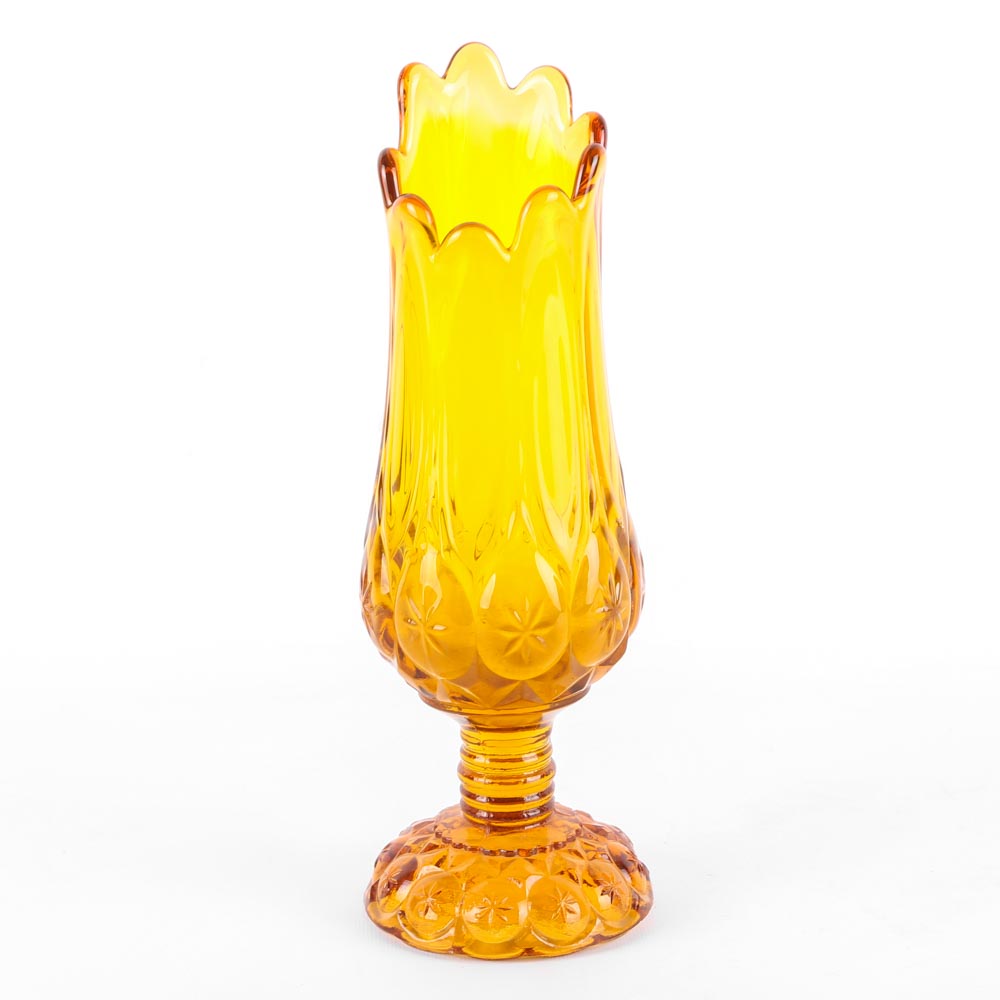 Abstract Yellow Glass Vase