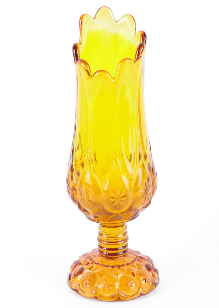 Abstract Yellow Glass Vase