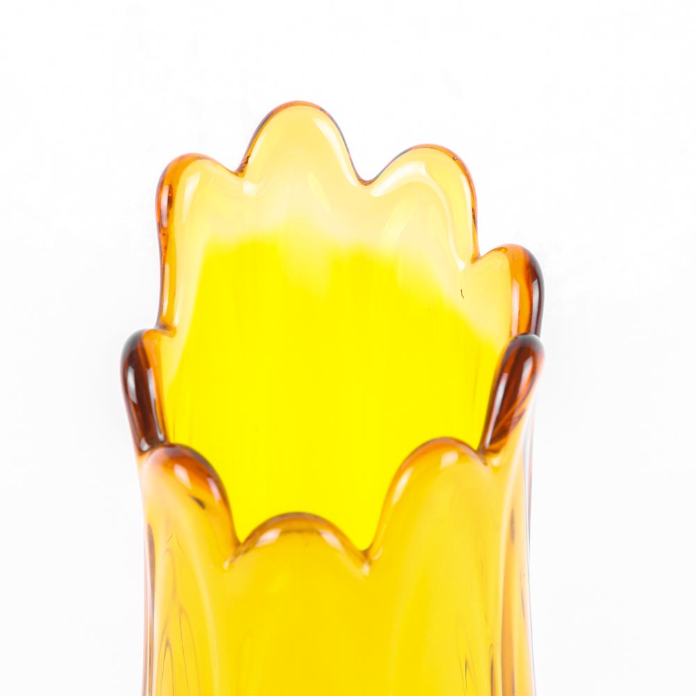 Abstract Yellow Glass Vase