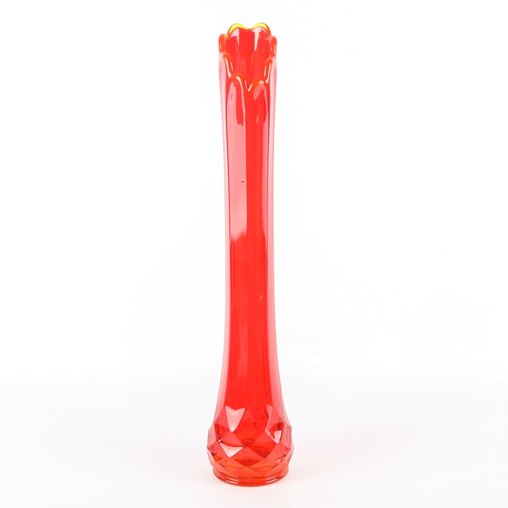 Abstract Red Glass Vase