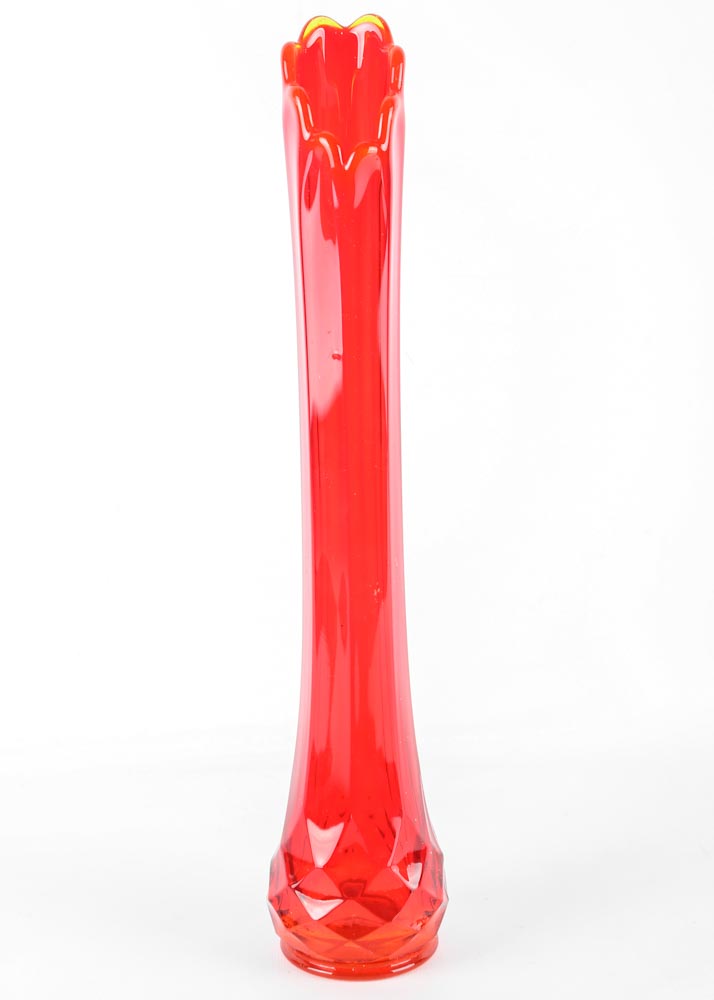 Abstract Red Glass Vase