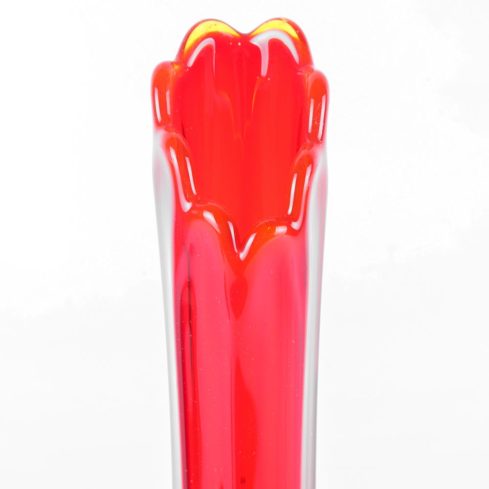 Abstract Red Glass Vase