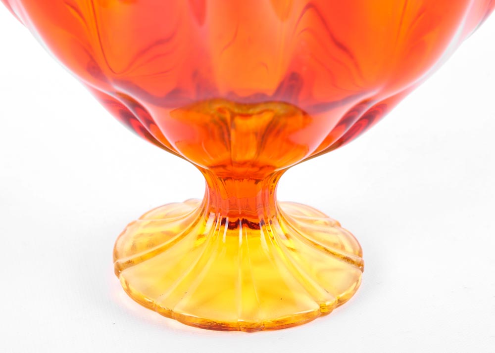 Amberina Glass Footed Bowl