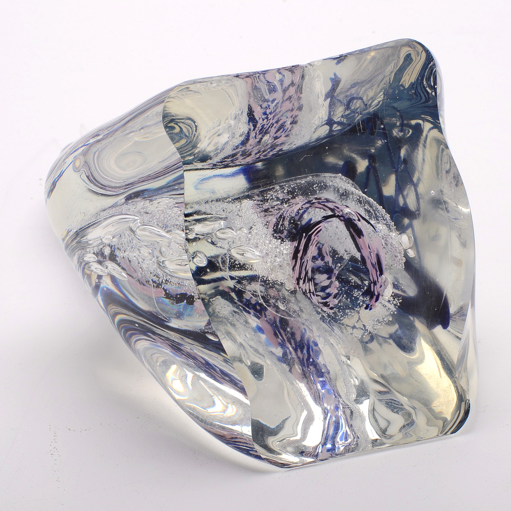 Rollin Karg Organic Glass Sculpture with Iridescent Center