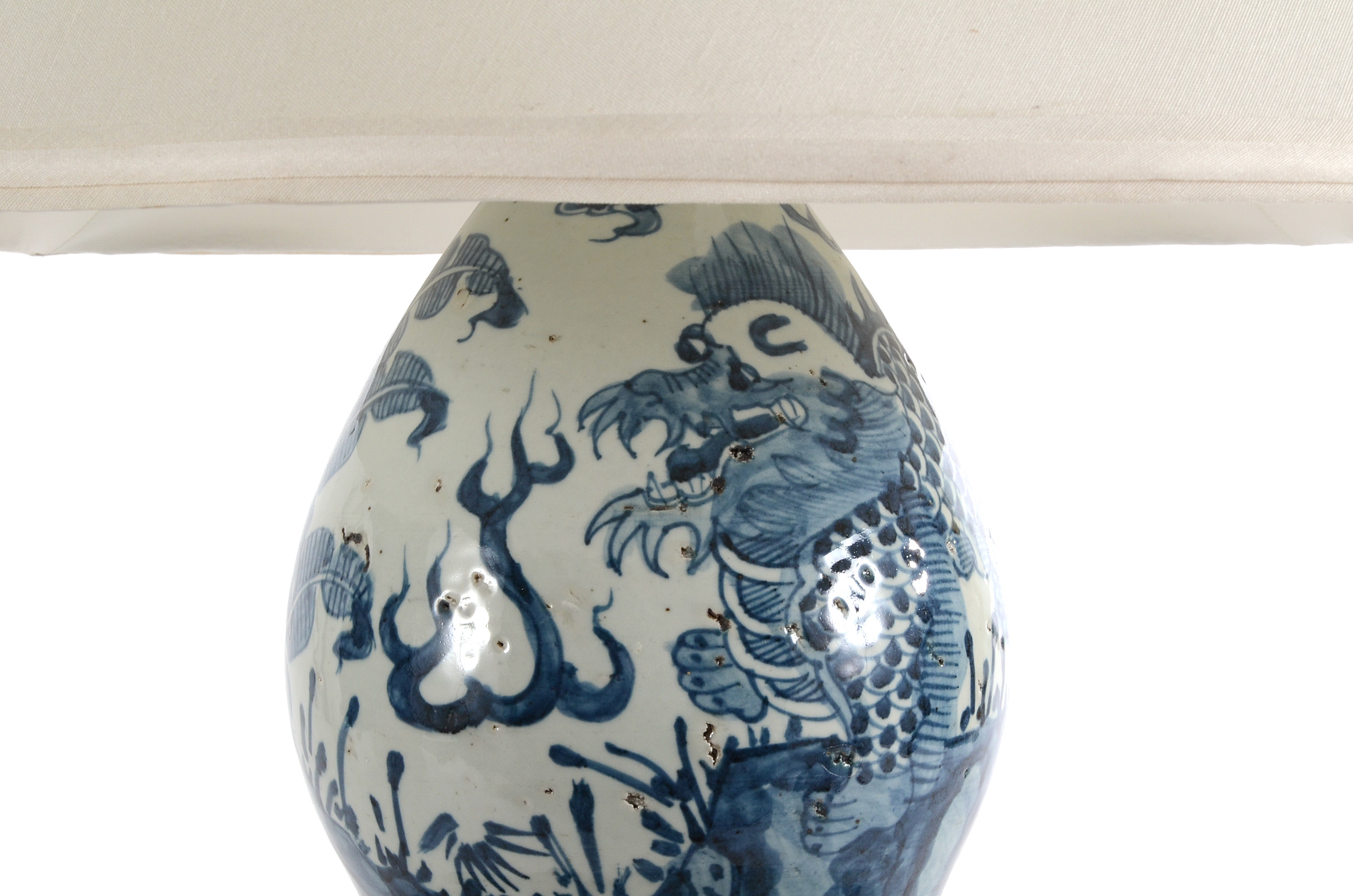 Blue on White Chinese Ceramic Table Lamp