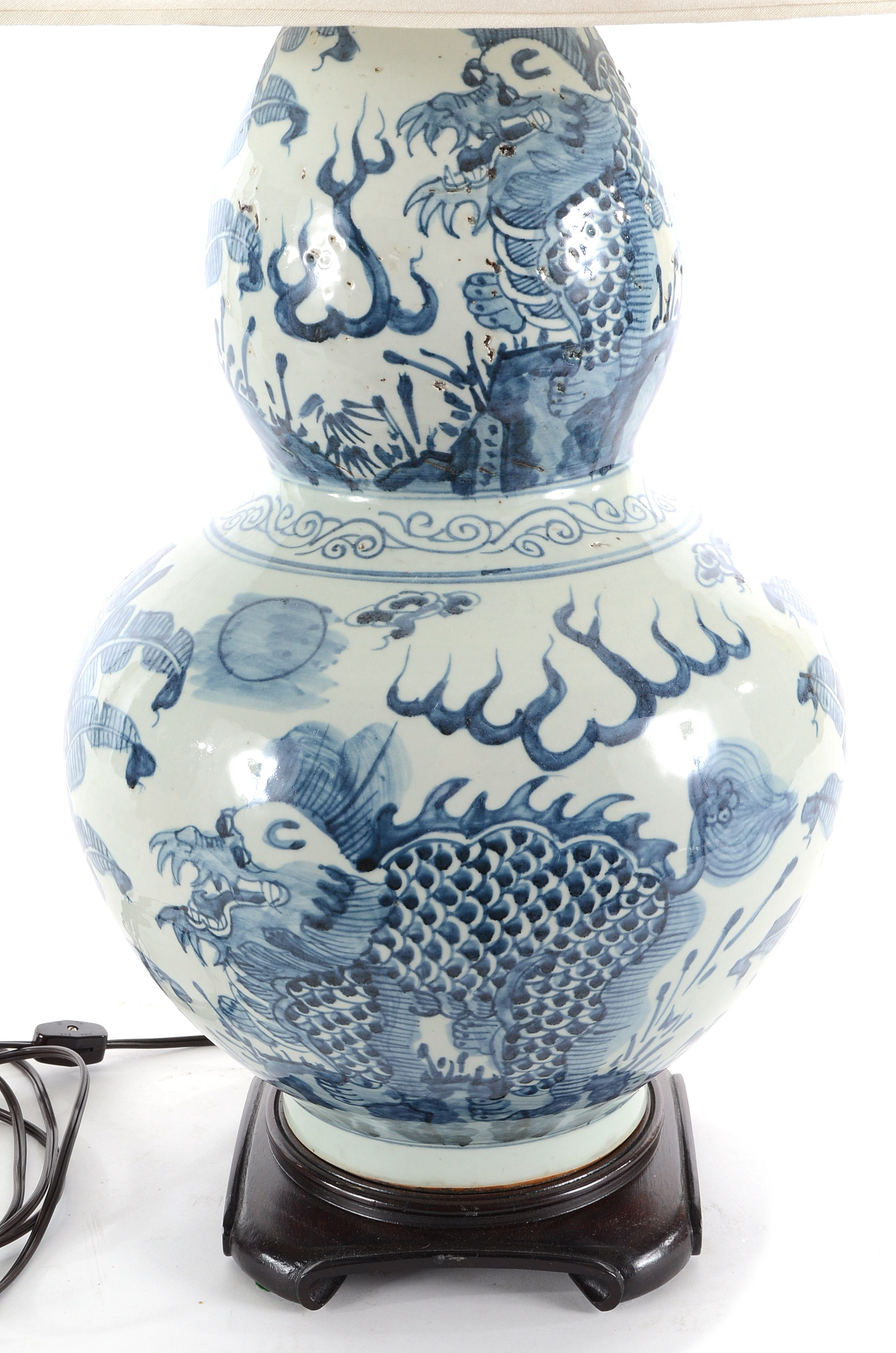 Blue on White Chinese Ceramic Table Lamp
