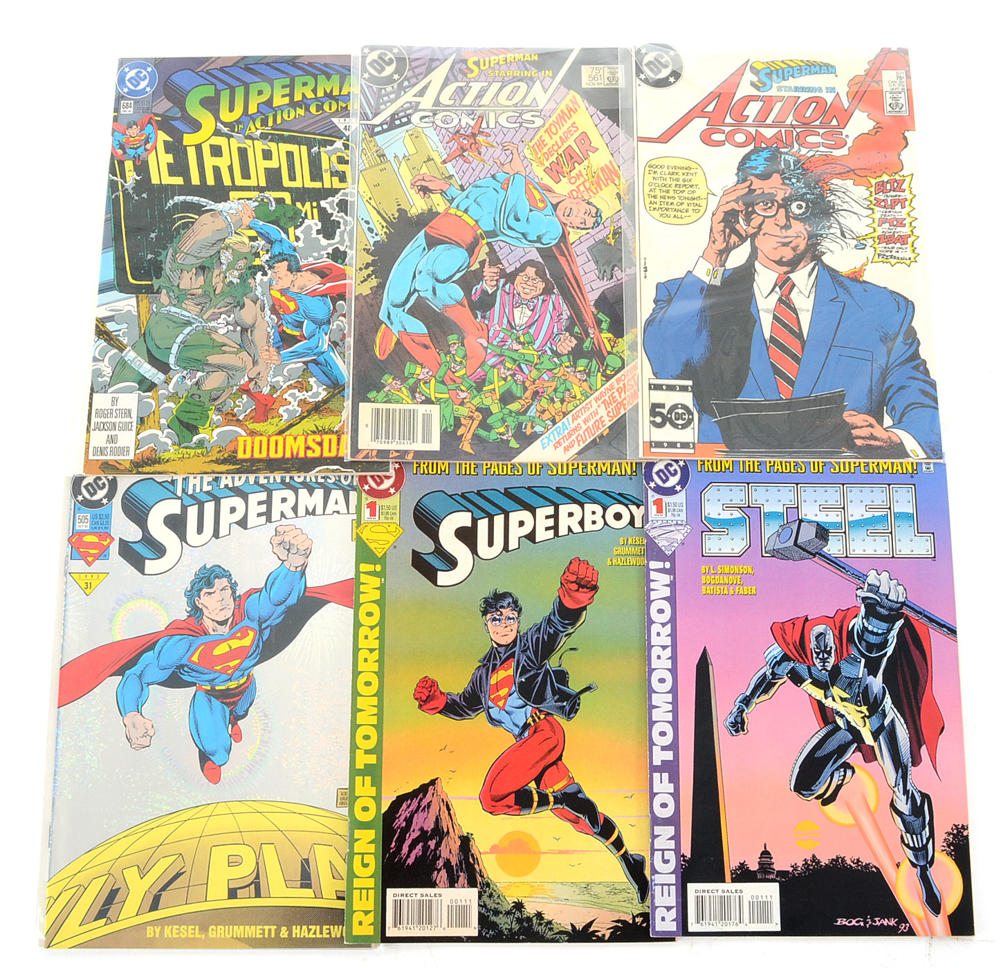 DC Comics Featuring “Death of Superman” and First Steel Appearance