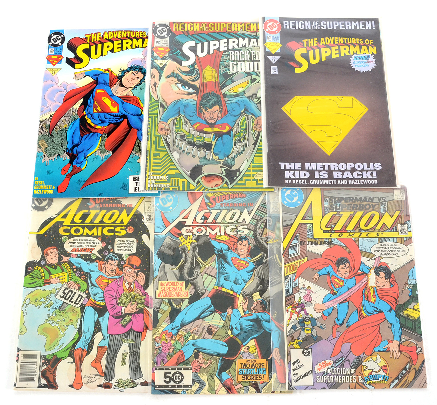 DC Comics Featuring “Death of Superman” and First Steel Appearance