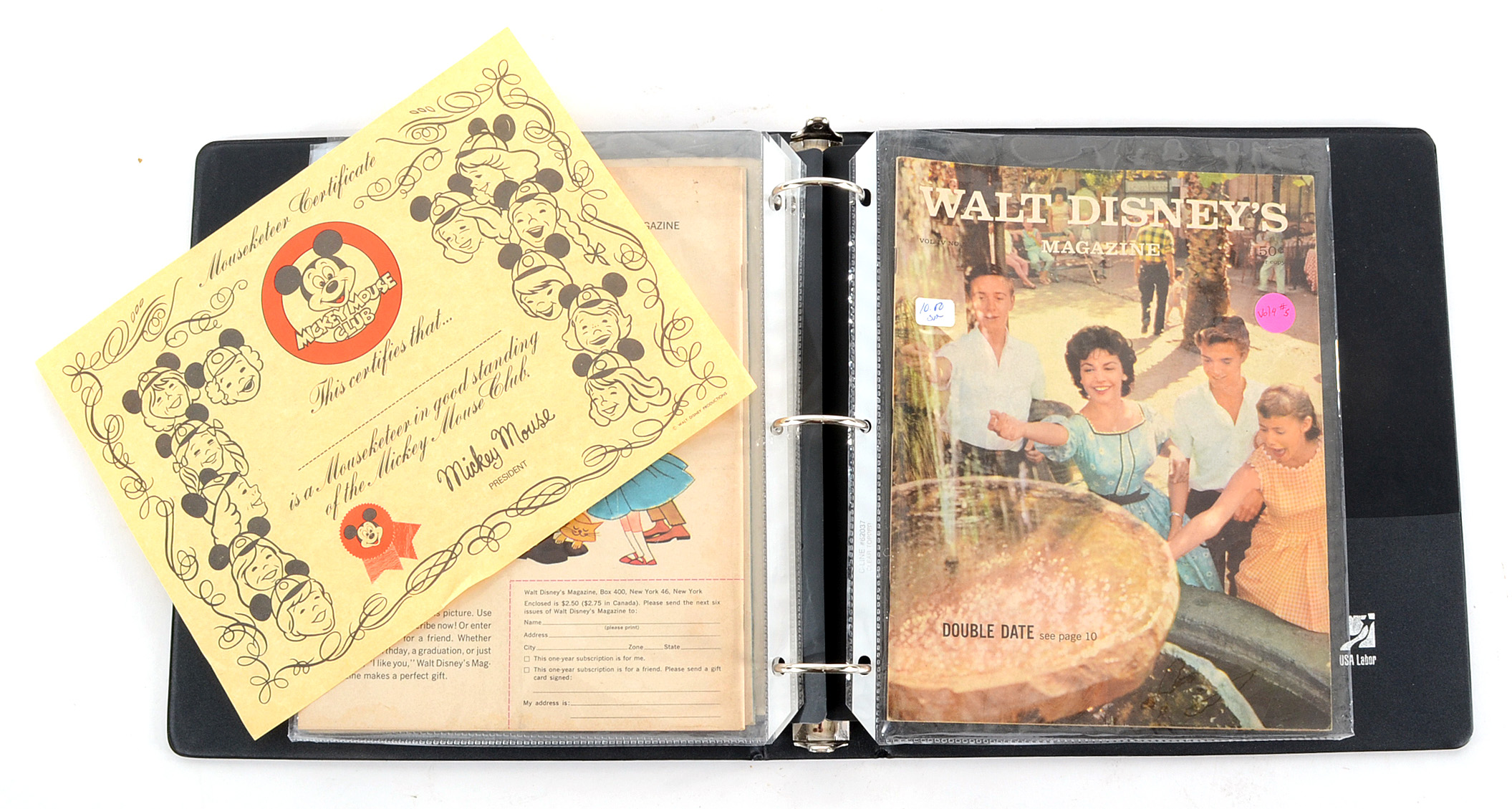 Mickey Mouse Club Collection Including 1950s "Walt Disney's Mickey Mouse Club Magazine"