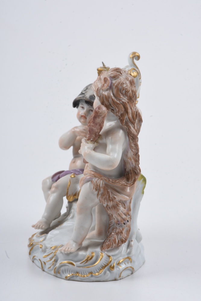 19th c. Meissen Armorial Group with Crest of Augustus the Strong