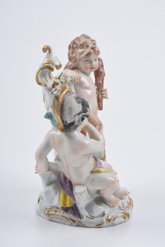 19th c. Meissen Armorial Group with Crest of Augustus the Strong