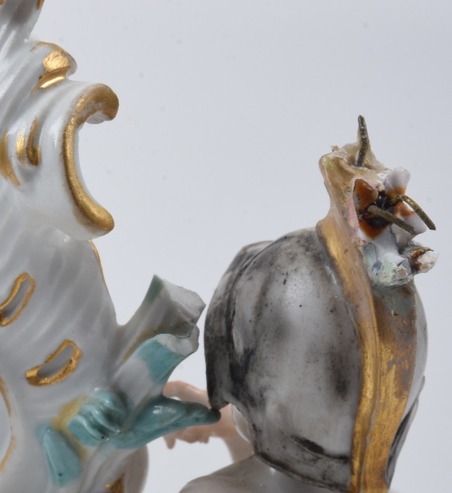 19th c. Meissen Armorial Group with Crest of Augustus the Strong