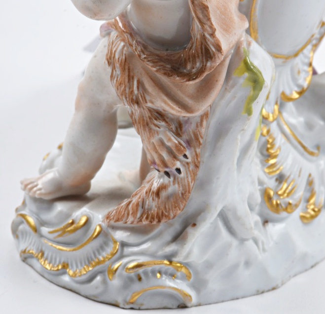19th c. Meissen Armorial Group with Crest of Augustus the Strong