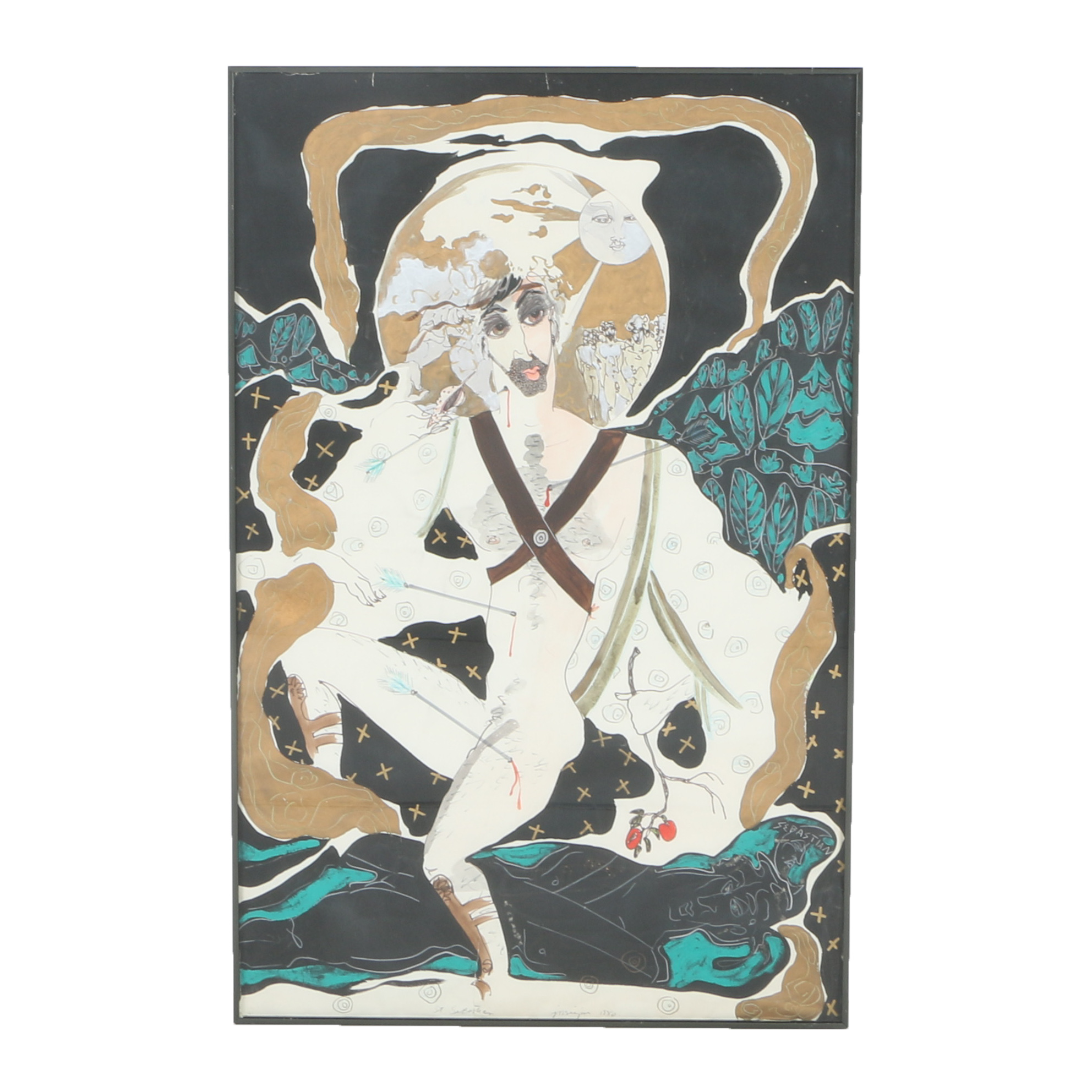 Jaff Noel Seijas Original Mixed Media Painting "St. Sebastian"