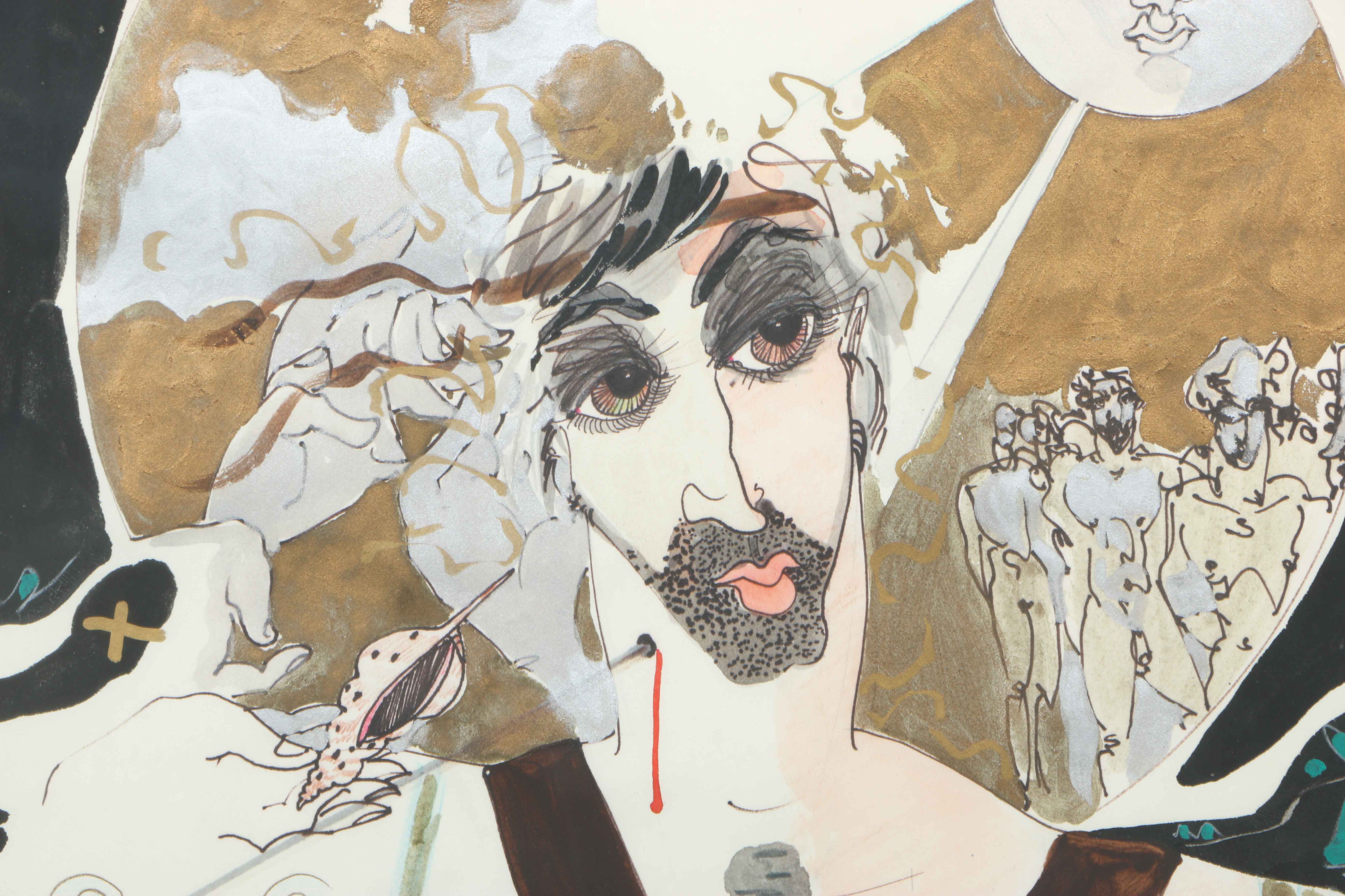 Jaff Noel Seijas Original Mixed Media Painting "St. Sebastian"