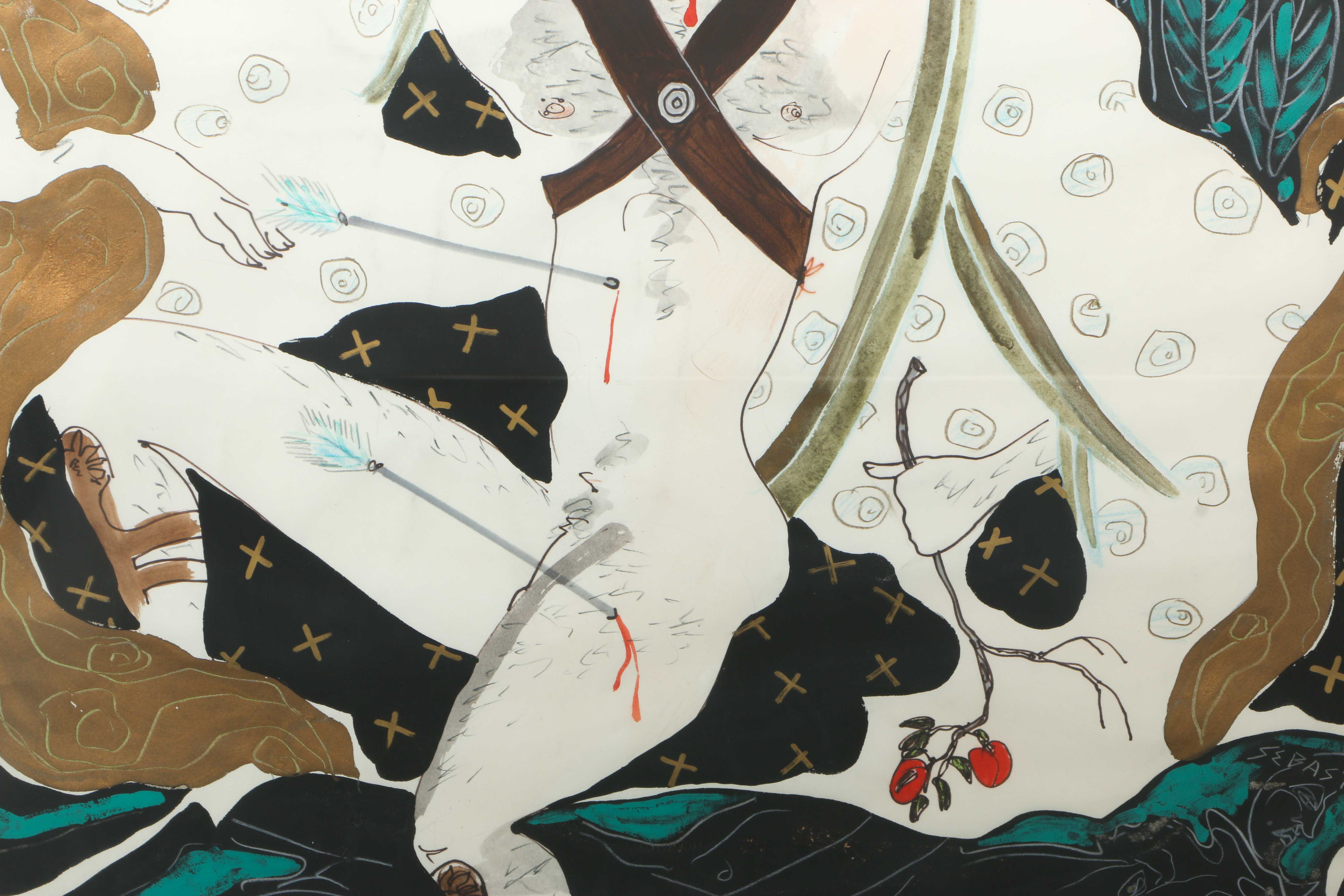 Jaff Noel Seijas Original Mixed Media Painting "St. Sebastian"