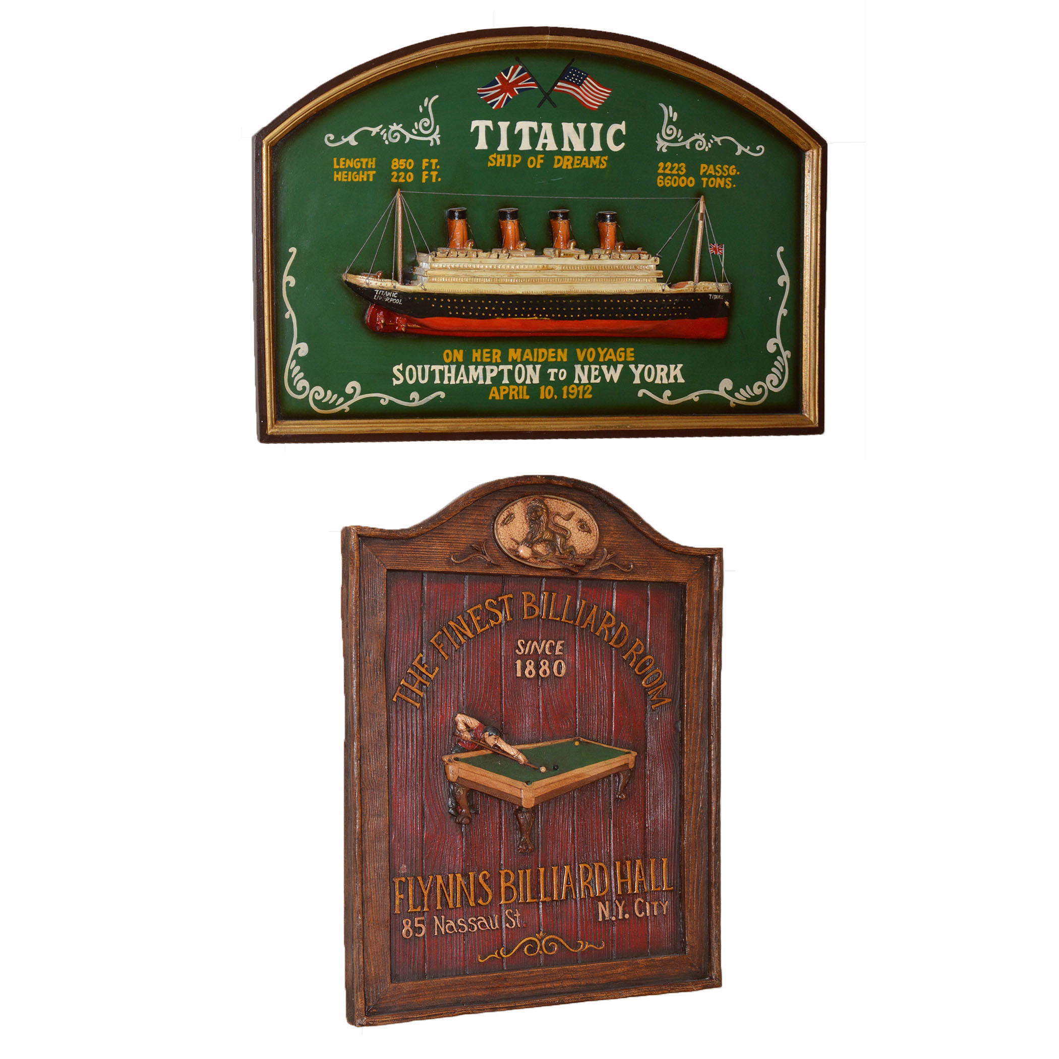 Pair of Pub Art Plaques