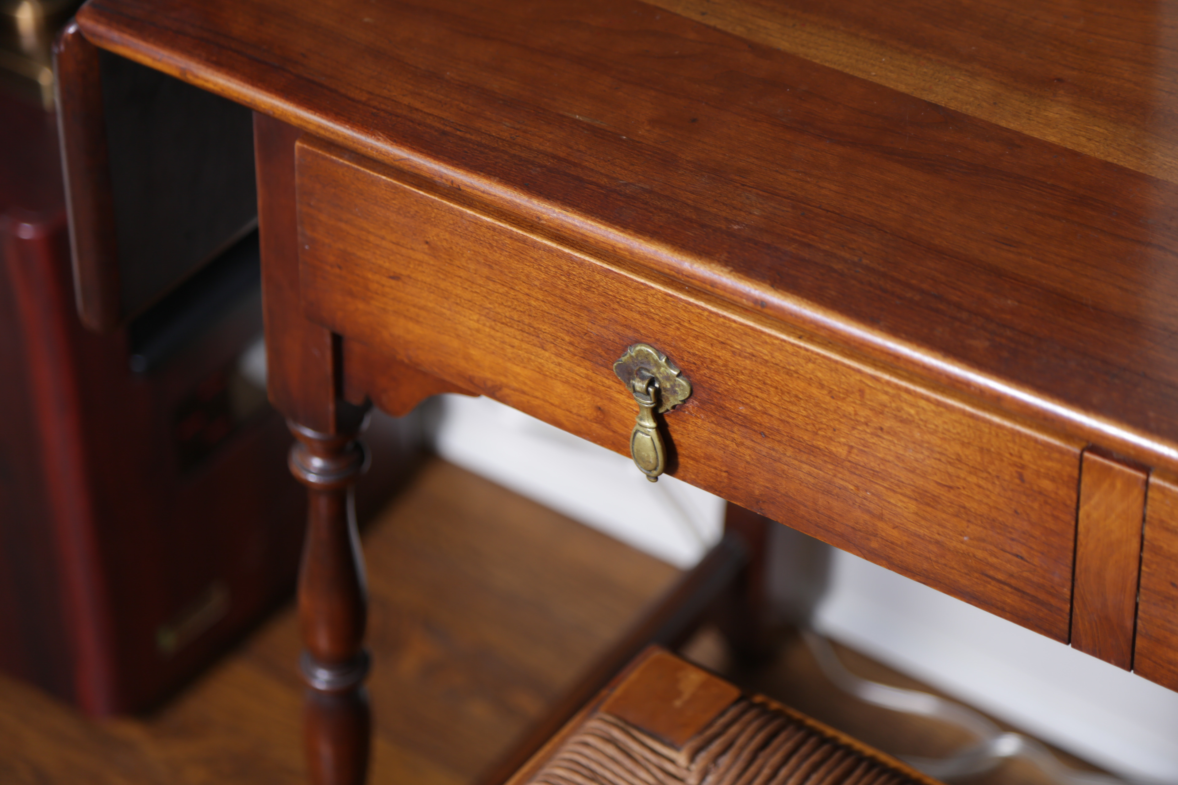 Stickley Dressing Table and Bench With Rush Seat