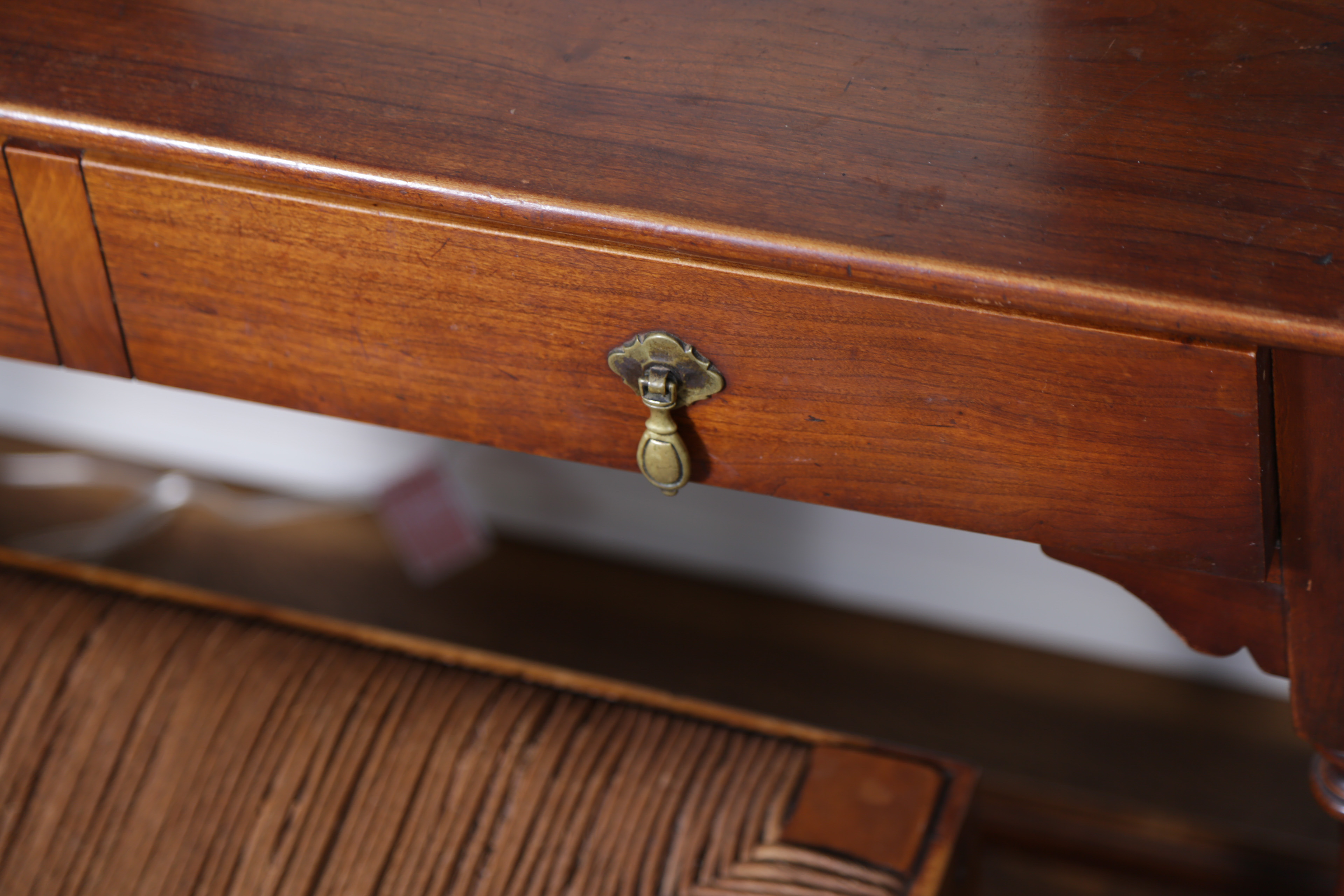 Stickley Dressing Table and Bench With Rush Seat