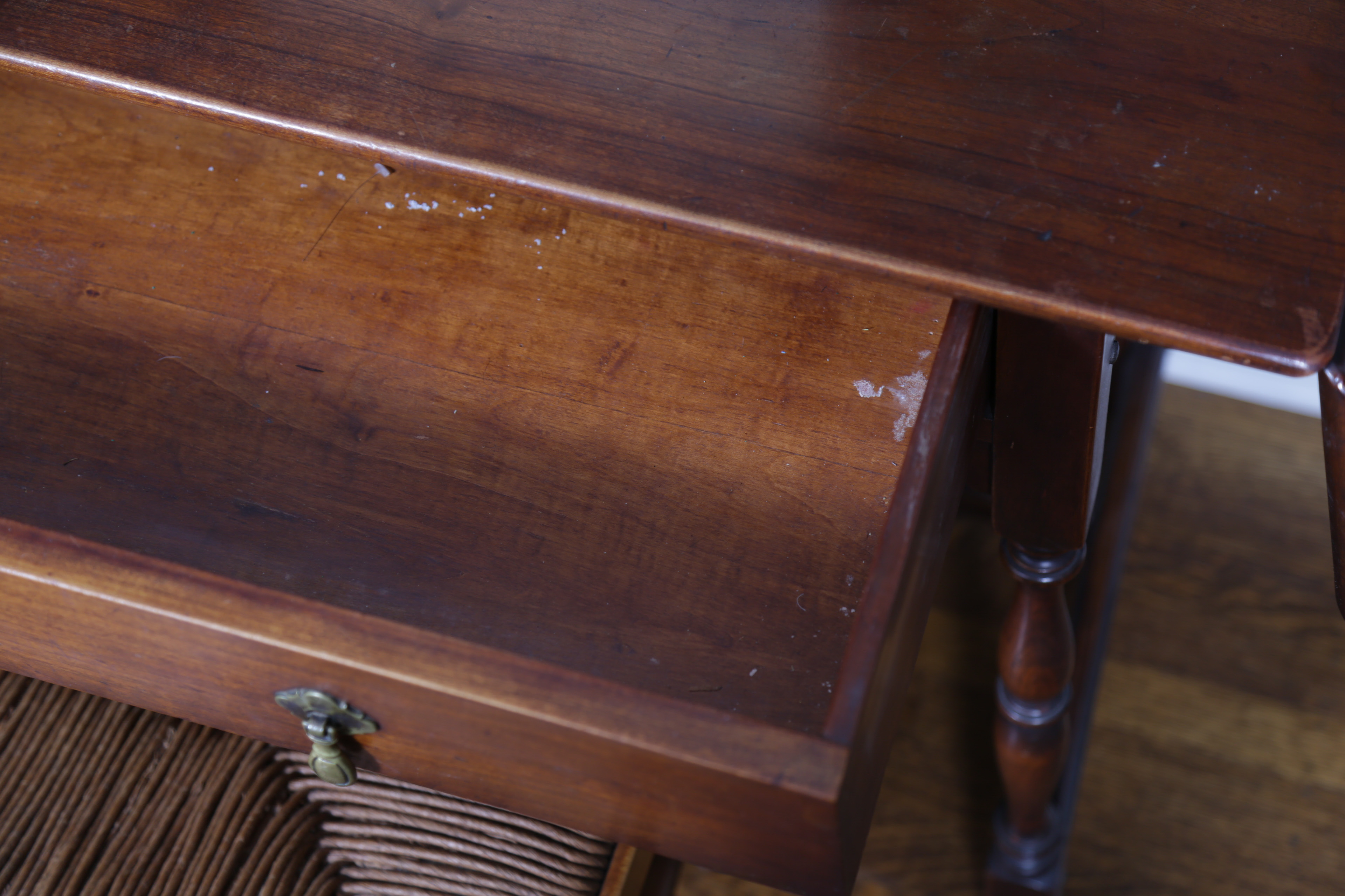 Stickley Dressing Table and Bench With Rush Seat