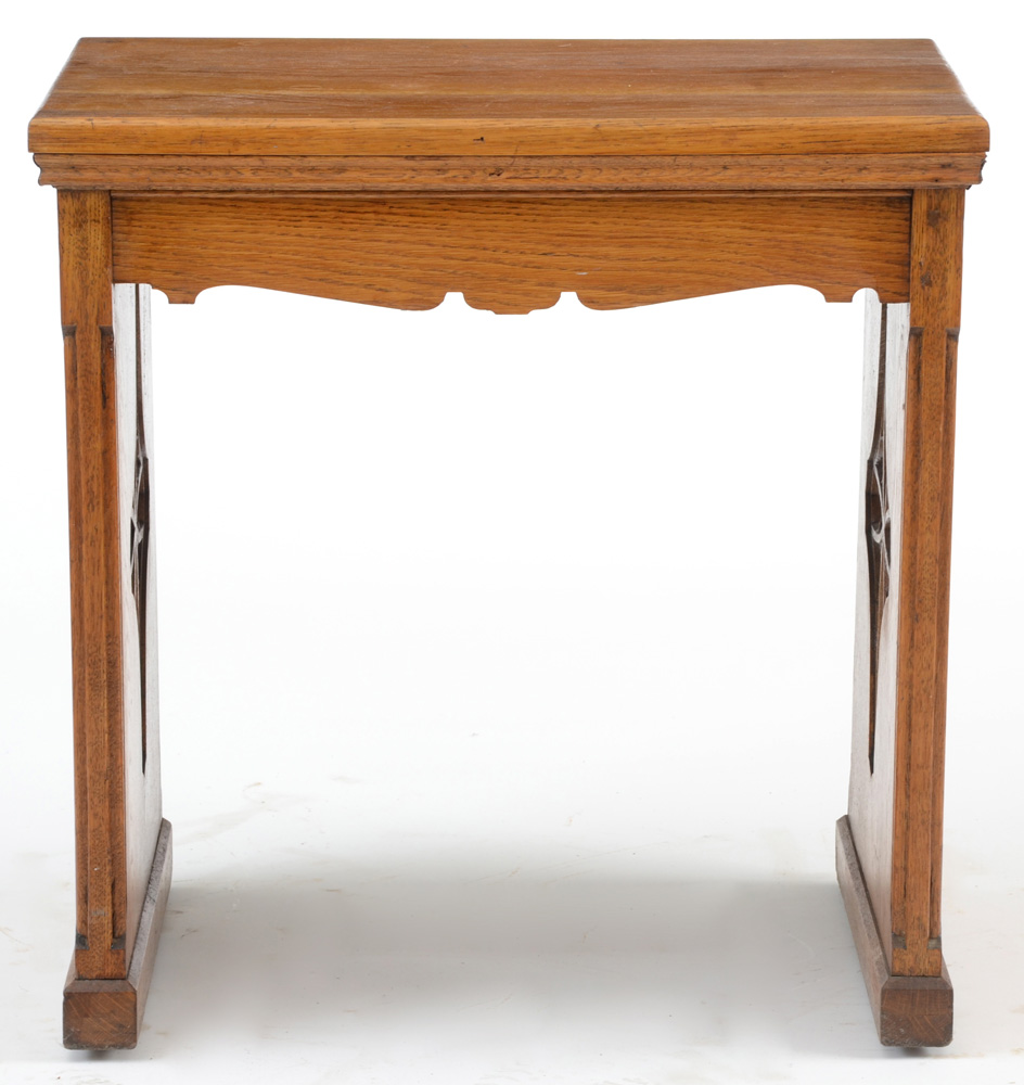 Vintage Carved Oak Trestle Table