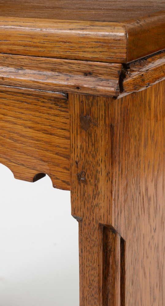 Vintage Carved Oak Trestle Table