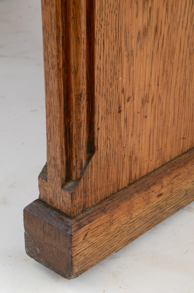 Vintage Carved Oak Trestle Table