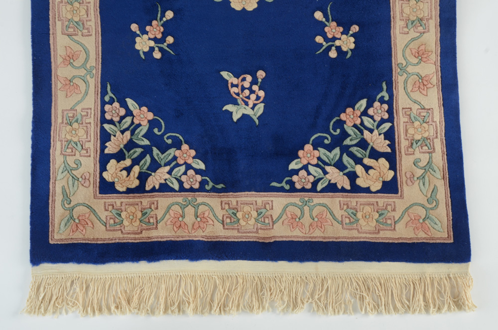 Chinese Style Hand Woven Blue Area Rug