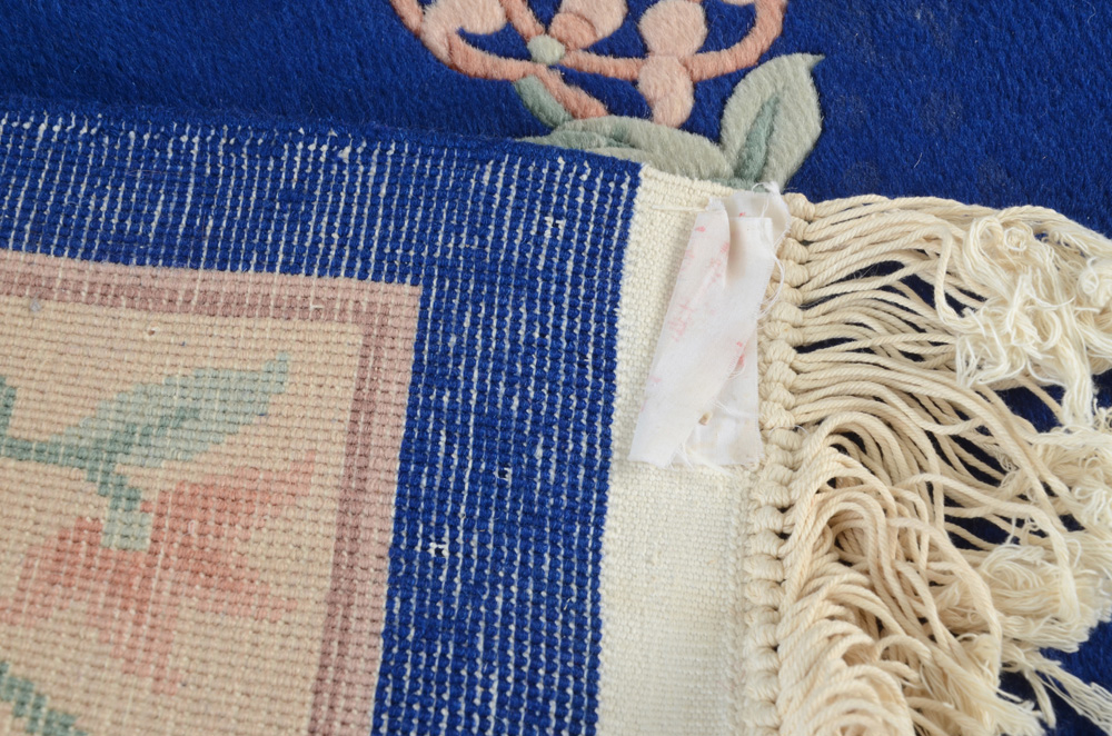 Chinese Style Hand Woven Blue Area Rug