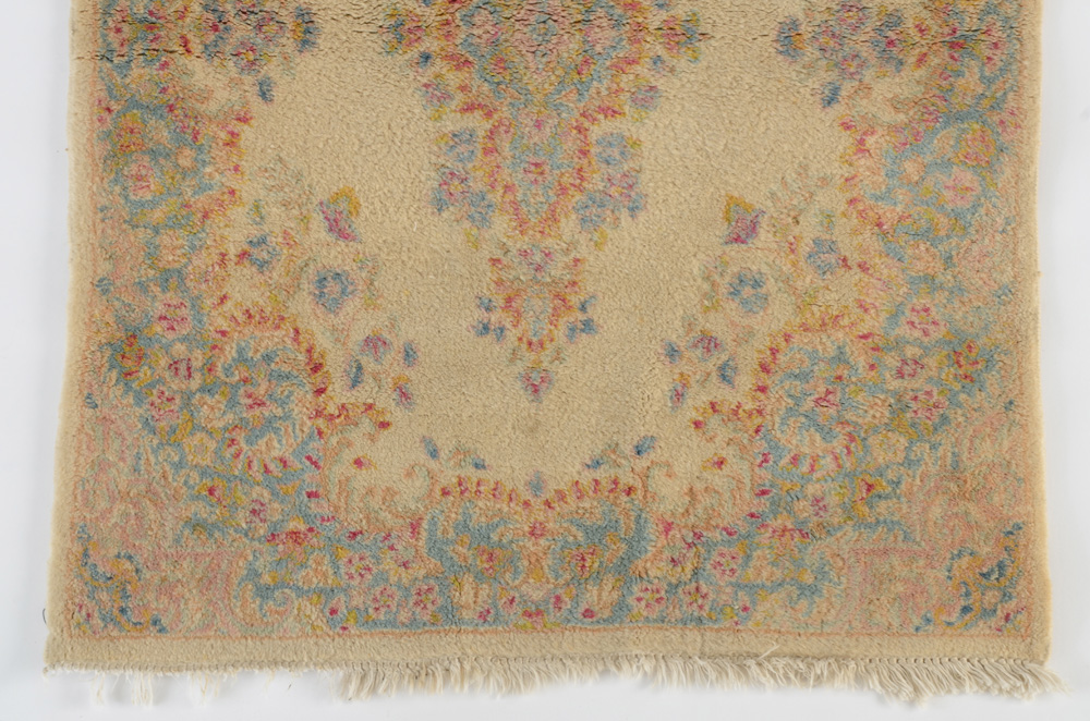 Persian Kerman Hand-Knotted Wool Accent Rug